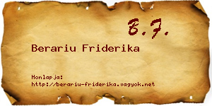 Berariu Friderika névjegykártya